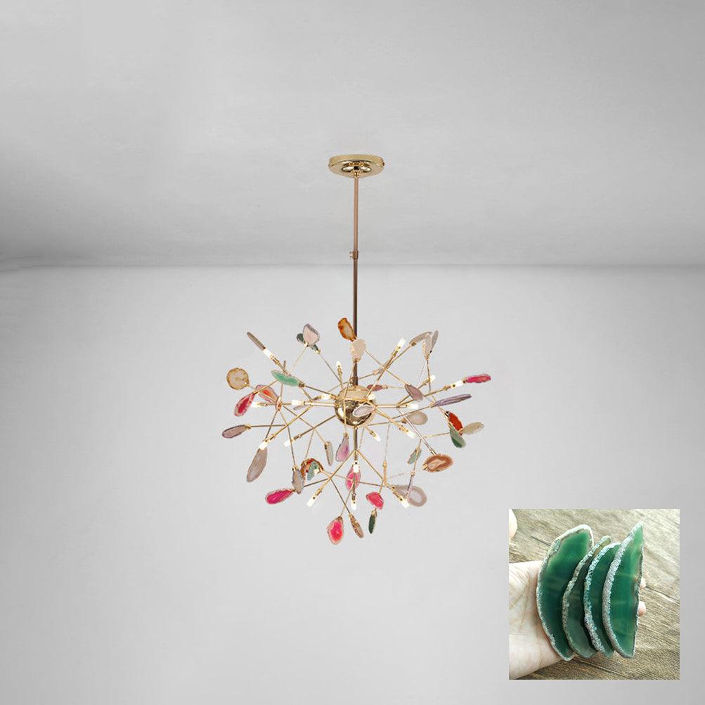 Ulenor Chandelier Colorful Leaf Gilded Arms-Neutral Decor