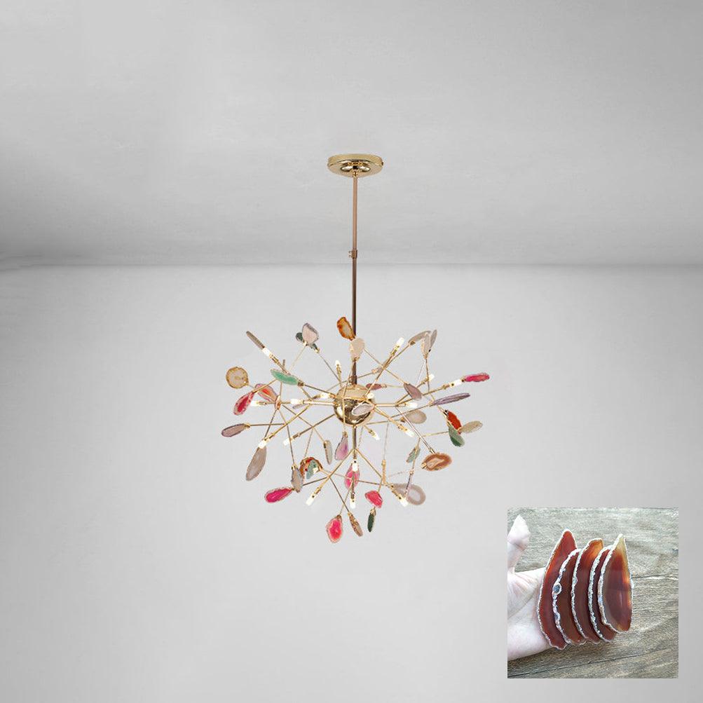 Ulenor Chandelier Colorful Leaf Gilded Arms-Neutral Decor