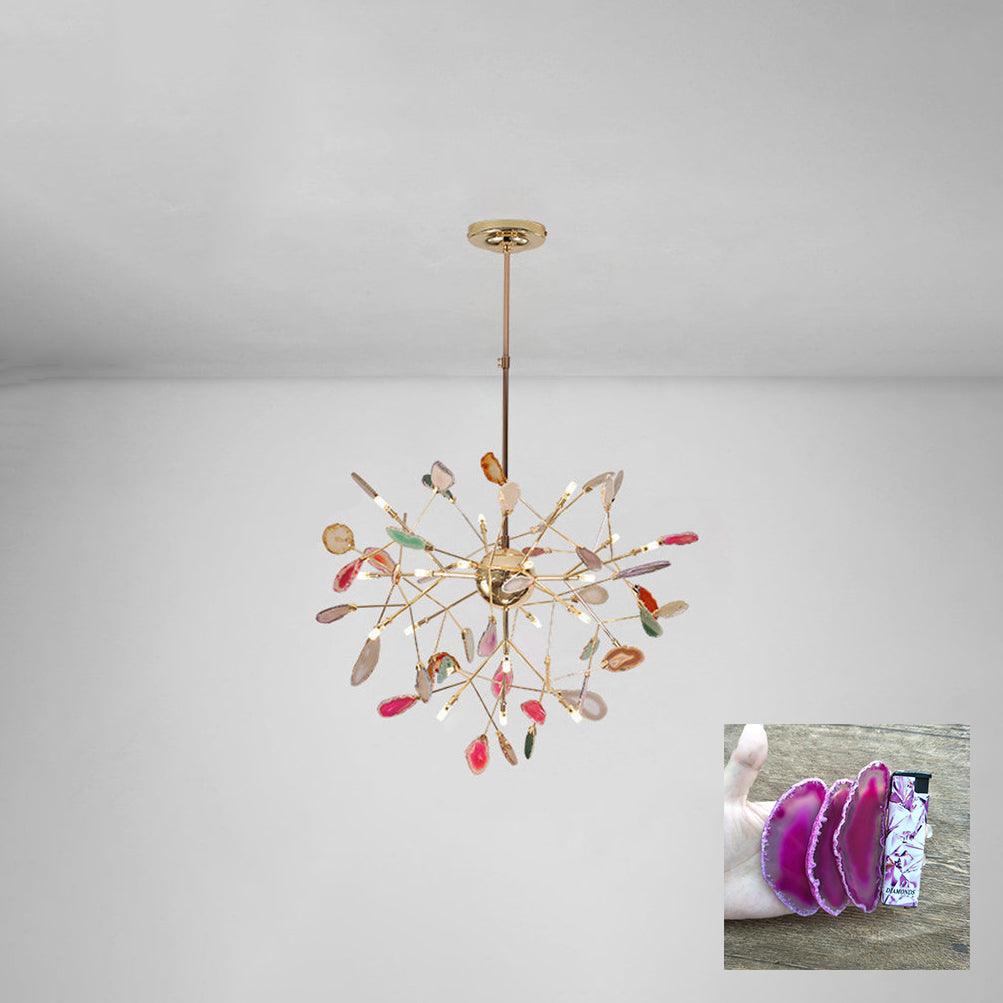 Ulenor Chandelier Colorful Leaf Gilded Arms-Neutral Decor