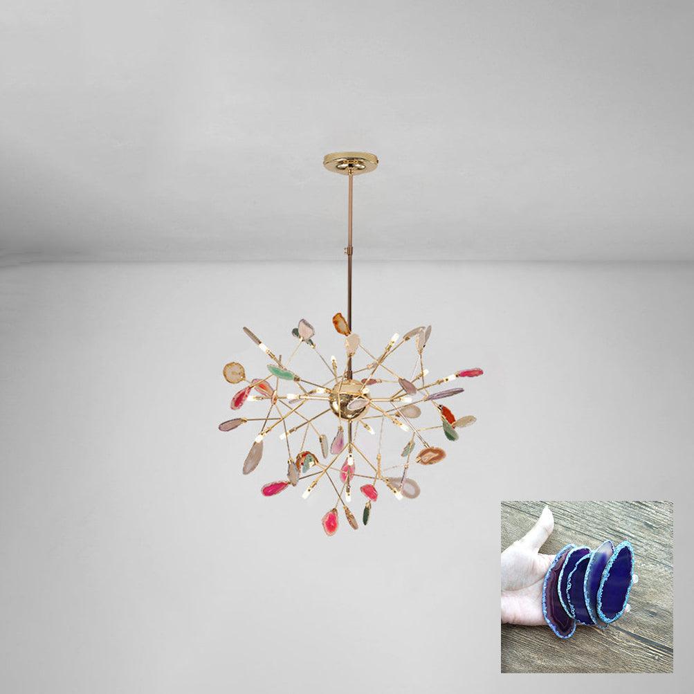 Ulenor Chandelier Colorful Leaf Gilded Arms-Neutral Decor