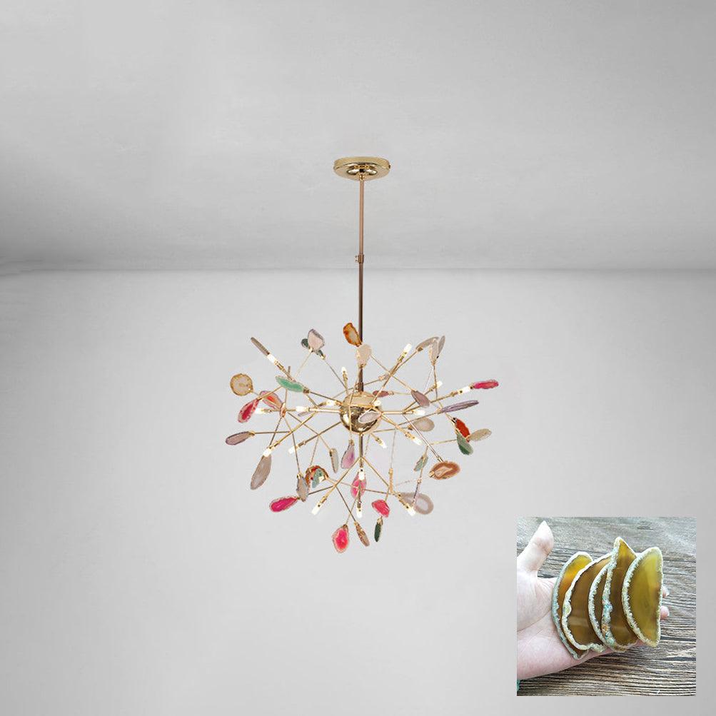 Ulenor Chandelier Colorful Leaf Gilded Arms-Neutral Decor