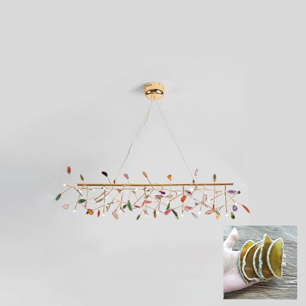 Ulenor Chandelier Colorful Leaf Gilded Arms-Neutral Decor