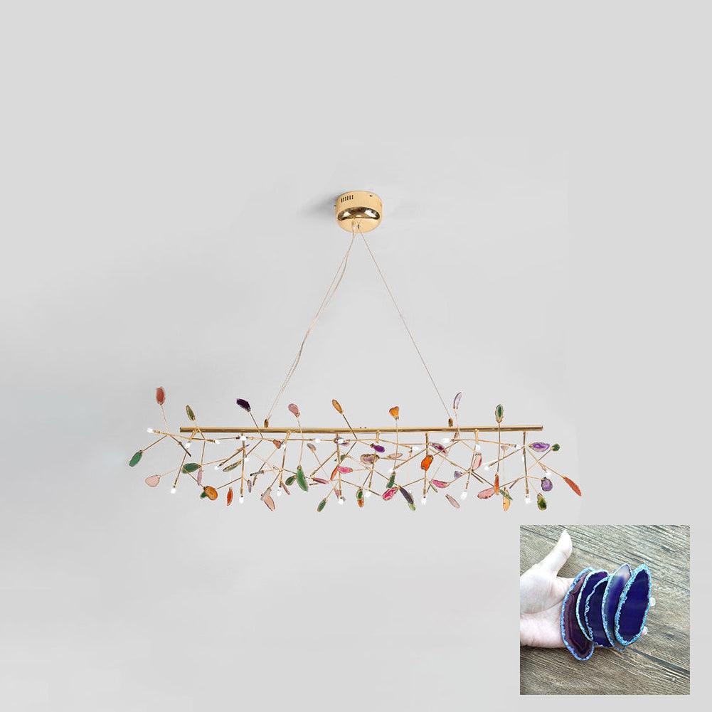 Ulenor Chandelier Colorful Leaf Gilded Arms-Neutral Decor