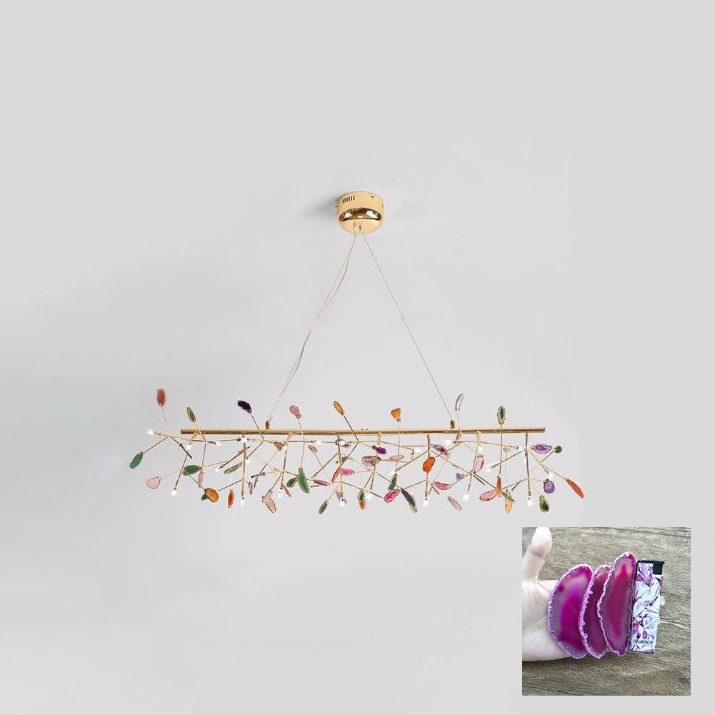 Ulenor Chandelier Colorful Leaf Gilded Arms-Neutral Decor
