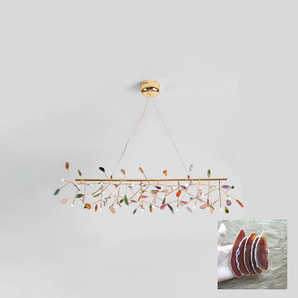 Ulenor Chandelier Colorful Leaf Gilded Arms-Neutral Decor