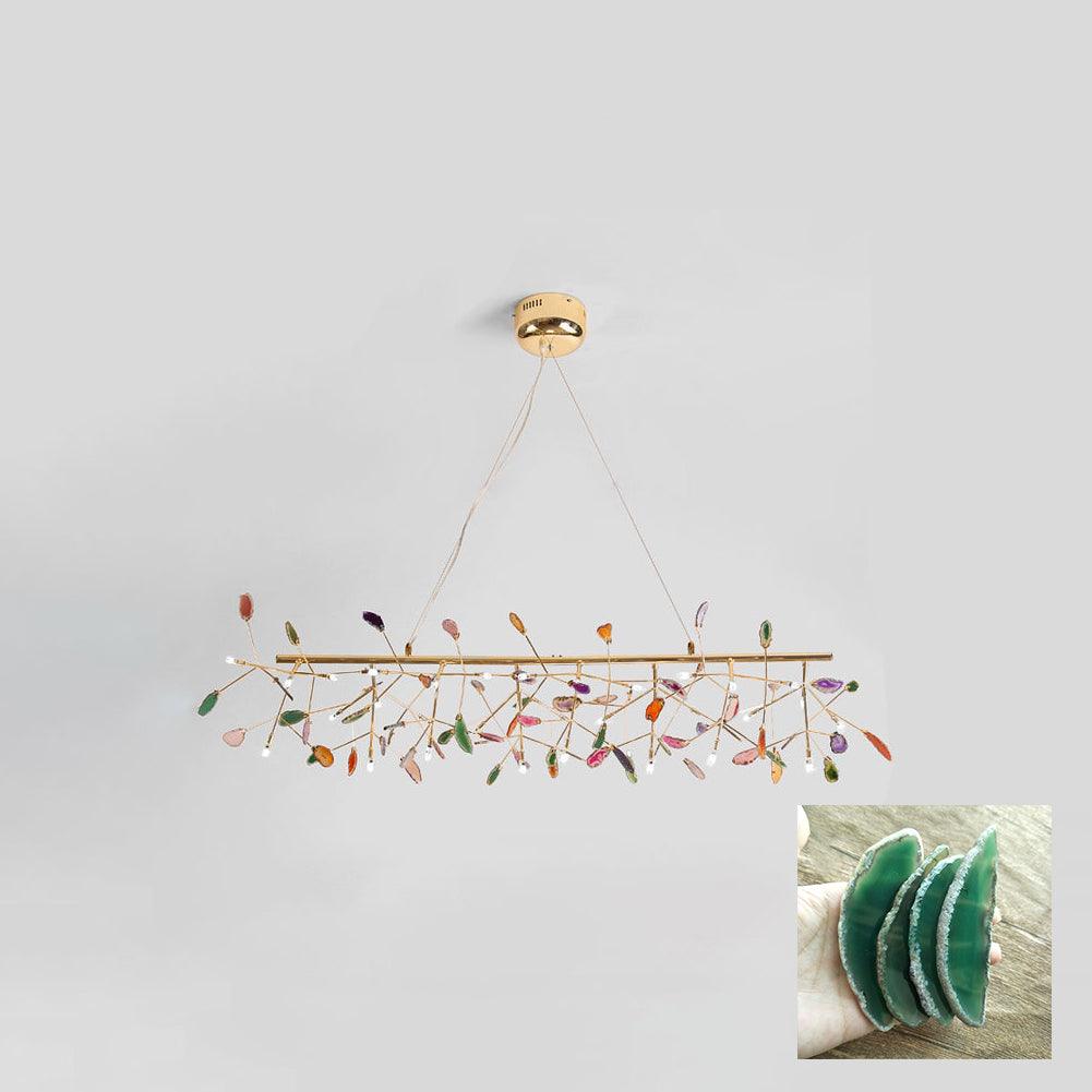 Ulenor Chandelier Colorful Leaf Gilded Arms-Neutral Decor