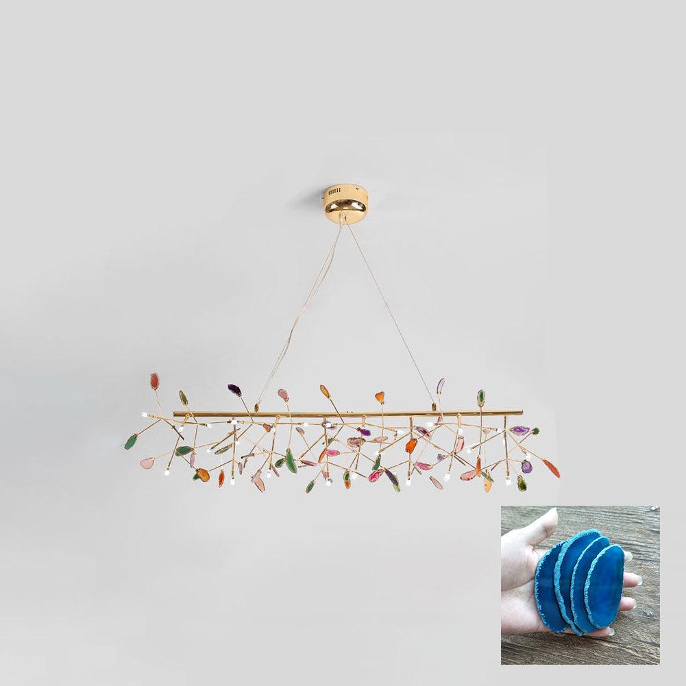 Ulenor Chandelier Colorful Leaf Gilded Arms-Neutral Decor