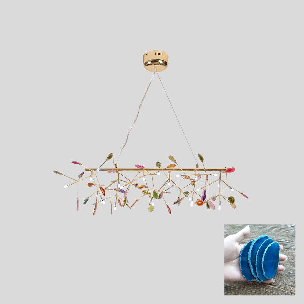 Ulenor Chandelier Colorful Leaf Gilded Arms-Neutral Decor