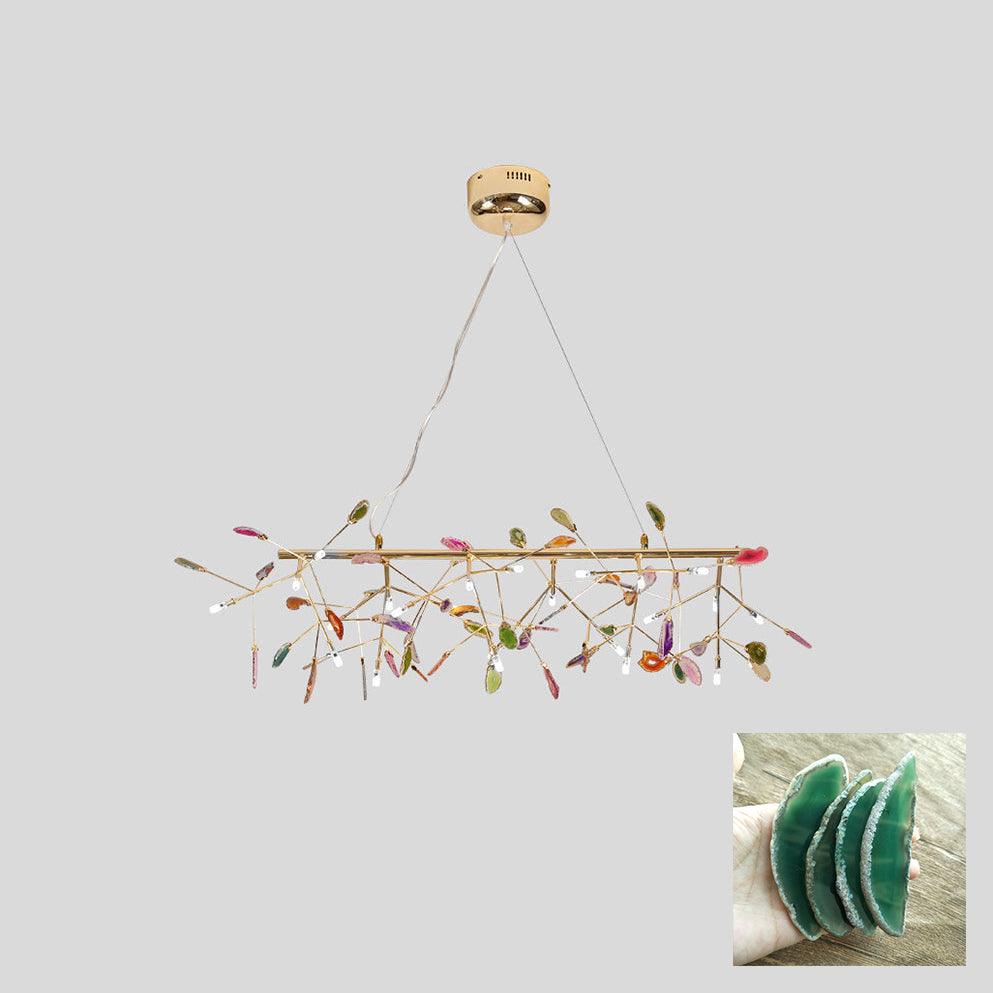 Ulenor Chandelier Colorful Leaf Gilded Arms-Neutral Decor