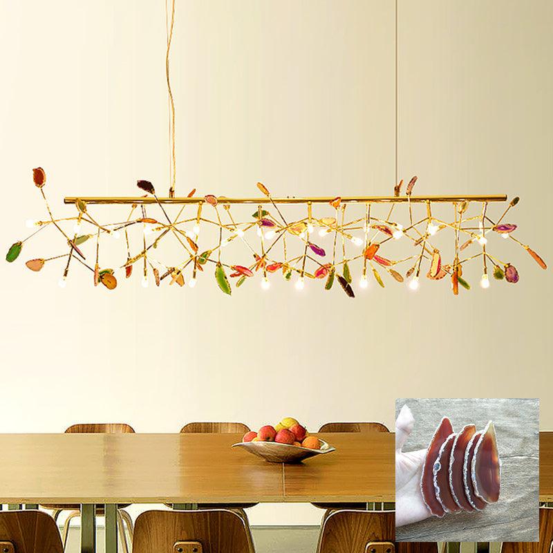 Ulenor Chandelier Colorful Leaf Gilded Arms-Neutral Decor