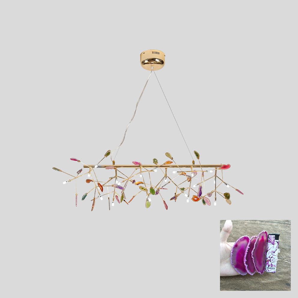 Ulenor Chandelier Colorful Leaf Gilded Arms-Neutral Decor