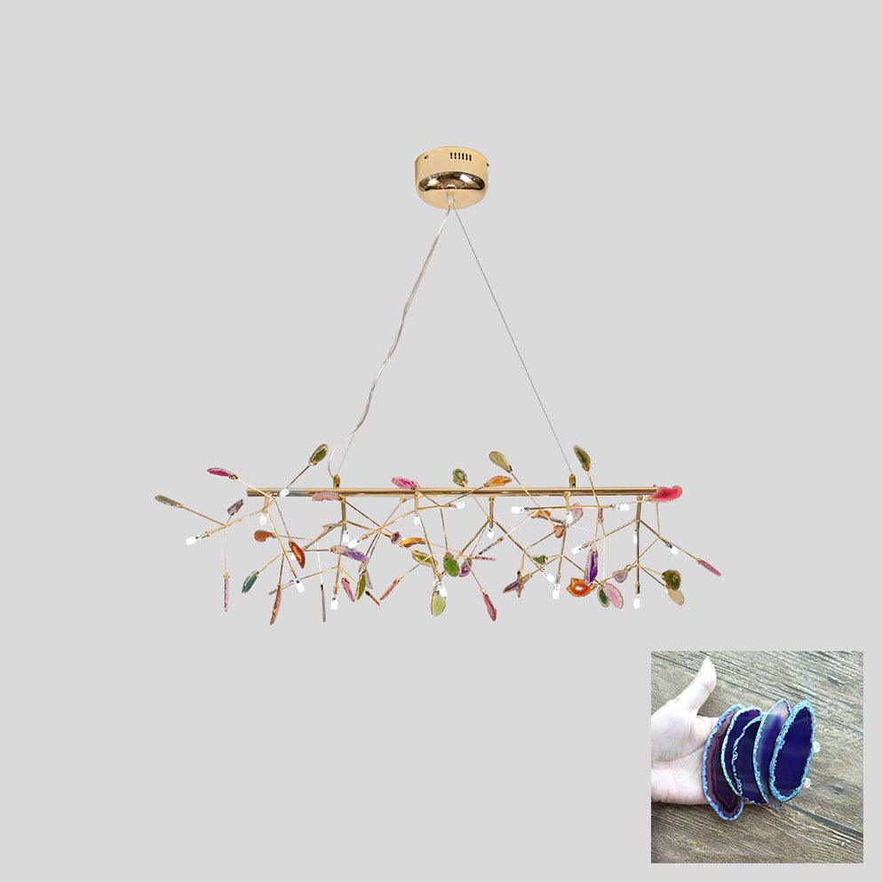 Ulenor Chandelier Colorful Leaf Gilded Arms-Neutral Decor