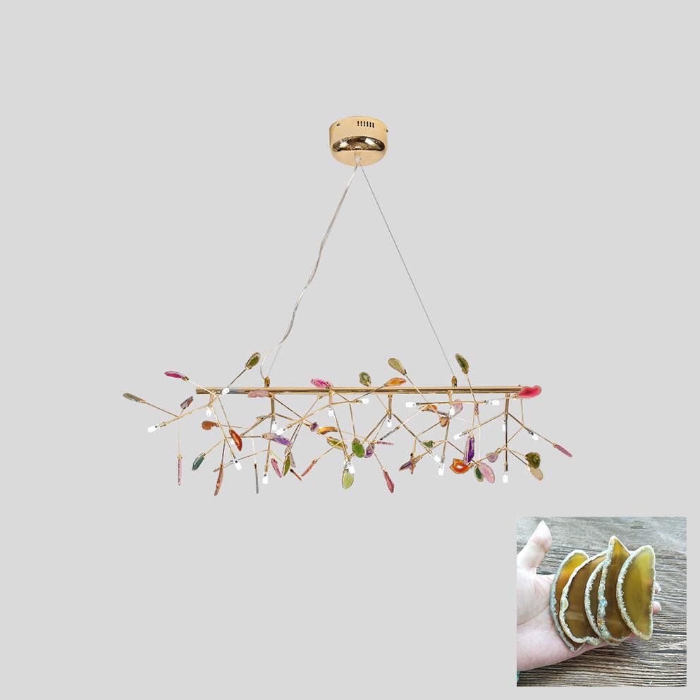Ulenor Chandelier Colorful Leaf Gilded Arms-Neutral Decor