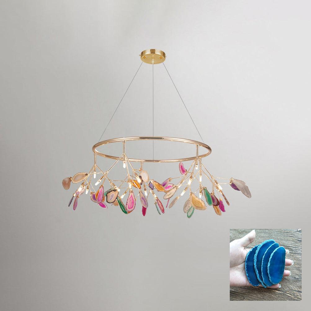 Ulenor Chandelier Colorful Leaf Gilded Arms-Neutral Decor