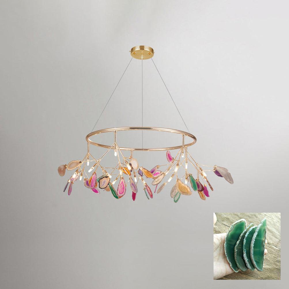 Ulenor Chandelier Colorful Leaf Gilded Arms-Neutral Decor