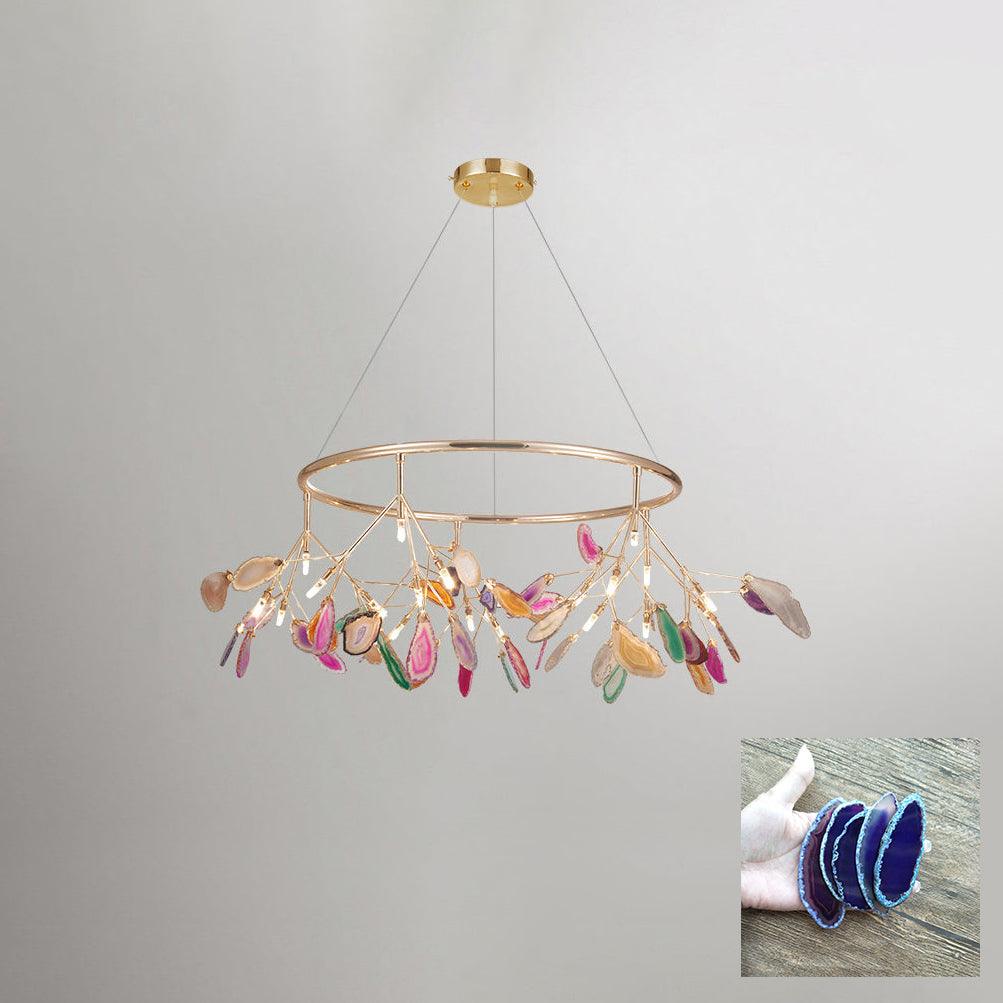 Ulenor Chandelier Colorful Leaf Gilded Arms-Neutral Decor