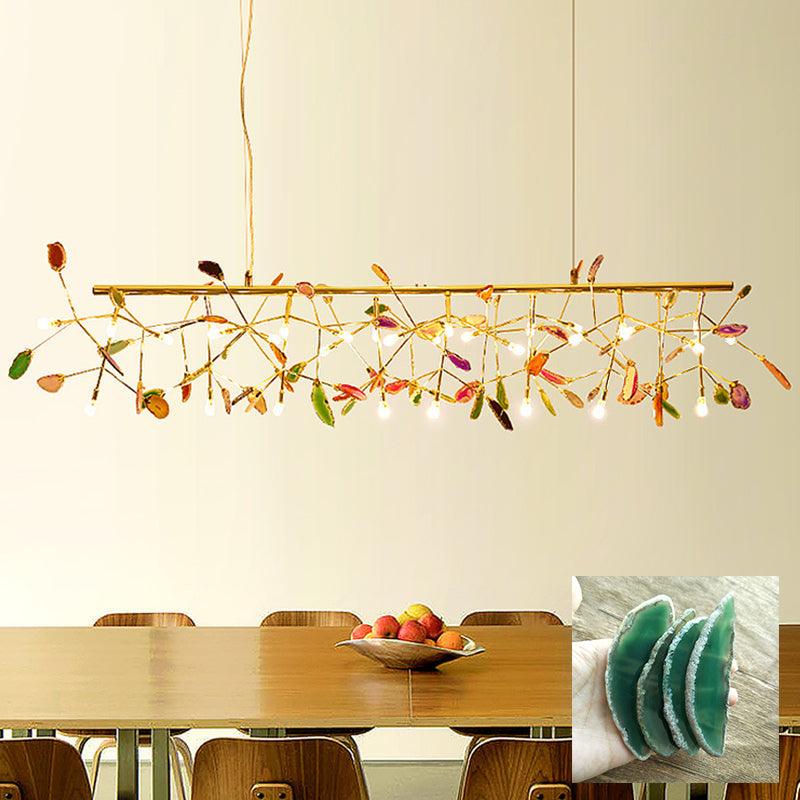 Ulenor Chandelier Colorful Leaf Gilded Arms-Neutral Decor