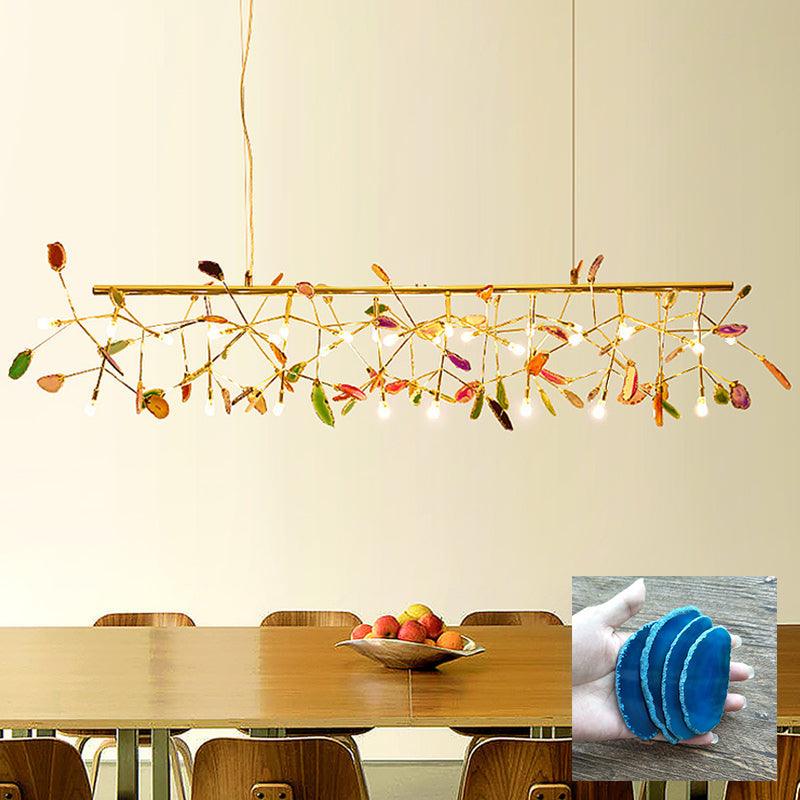 Ulenor Chandelier Colorful Leaf Gilded Arms-Neutral Decor