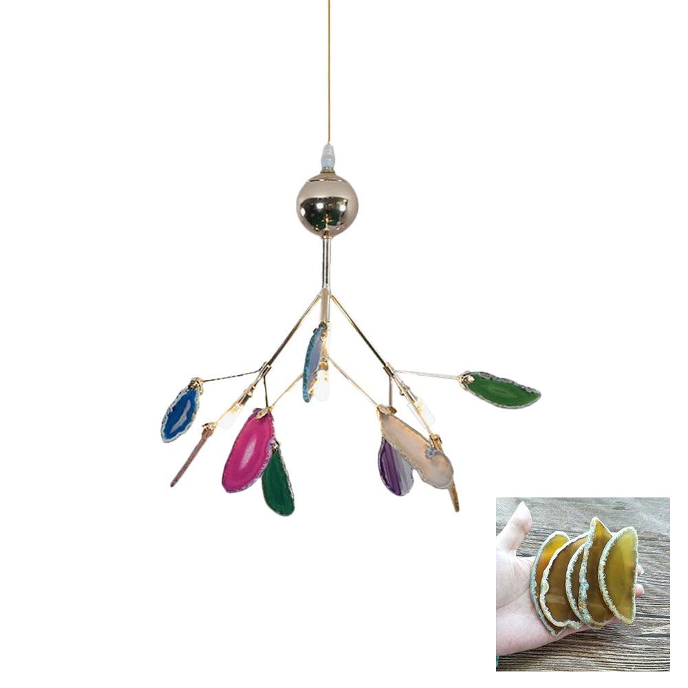 Ulenor Chandelier Colorful Leaf Gilded Arms-Neutral Decor