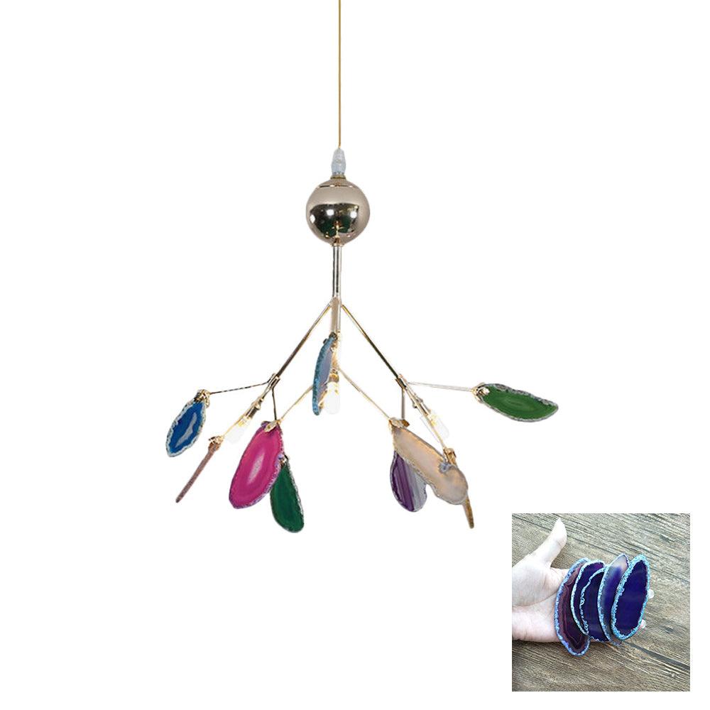 Ulenor Chandelier Colorful Leaf Gilded Arms-Neutral Decor