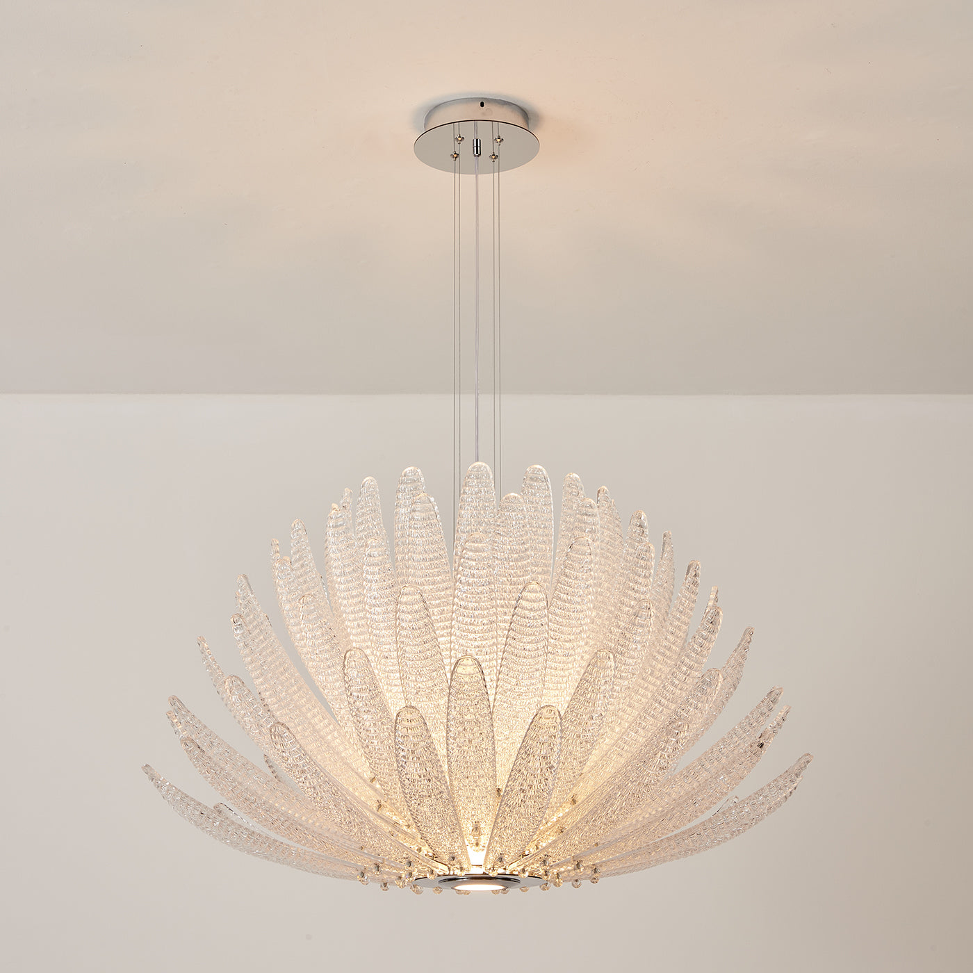 The Agave Chandelier unlit, emphasizing its sculptural and artistic form.