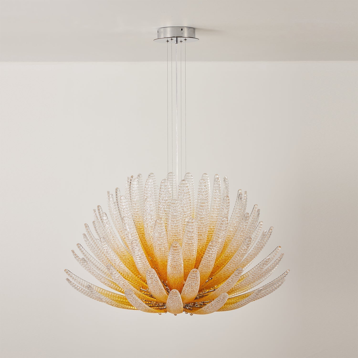 The durable metal frame and structure of the Agave Chandelier.