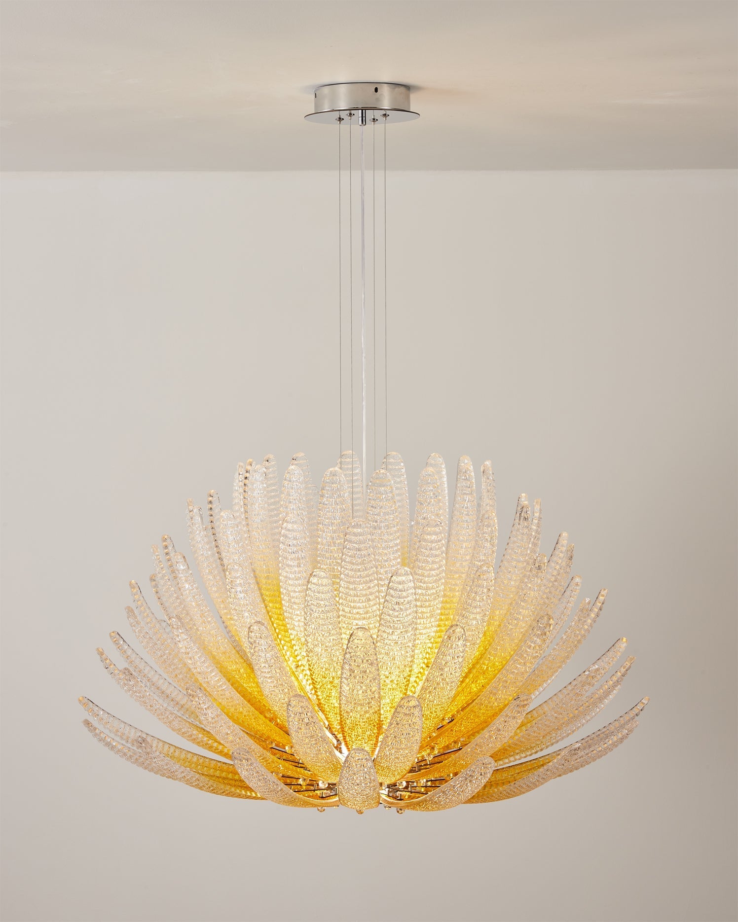 Side profile of the Agave Starburst Chandelier showcasing its intricate design.