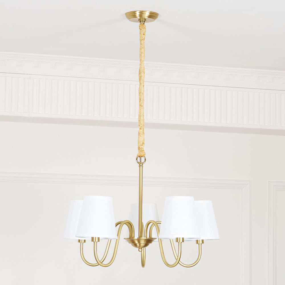Dalen Traditional Stacey Fabric Chandelier-Neutral Decor