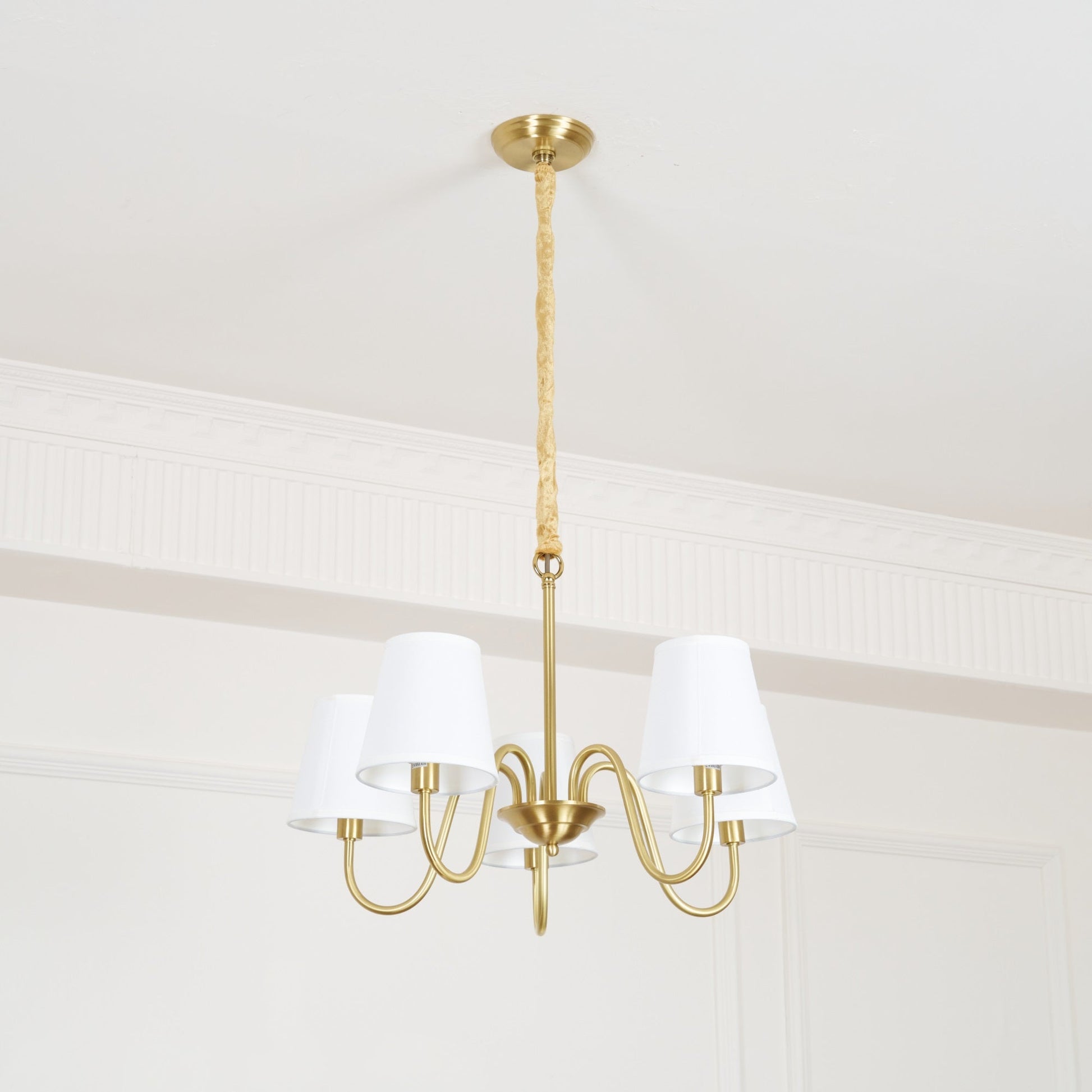 Dalen Traditional Stacey Fabric Chandelier-Neutral Decor