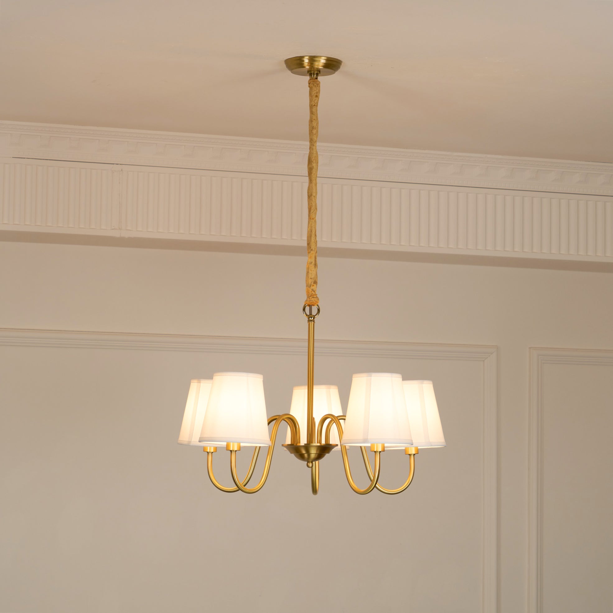 Dalen Traditional Stacey Fabric Chandelier-Neutral Decor