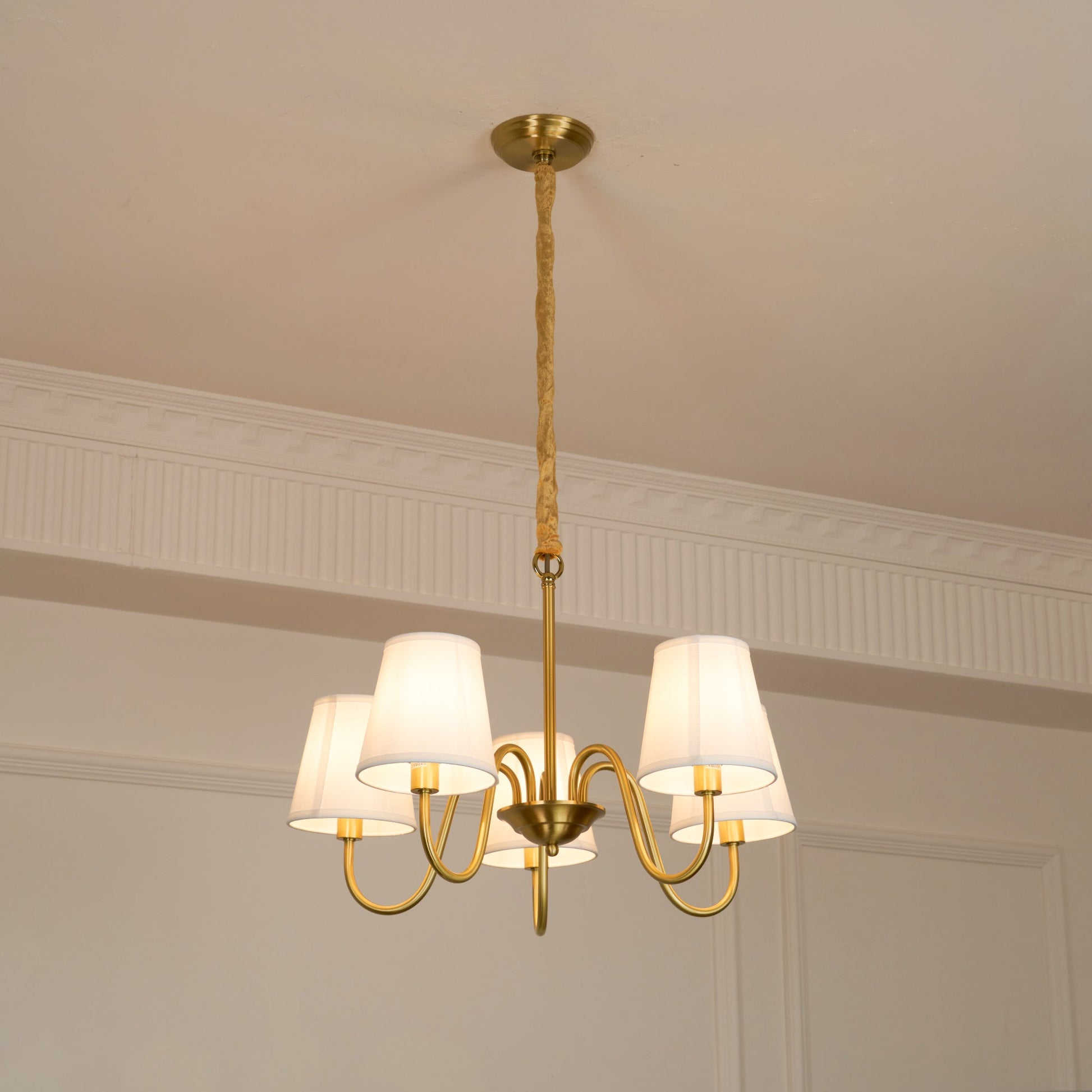 Dalen Traditional Stacey Fabric Chandelier-Neutral Decor