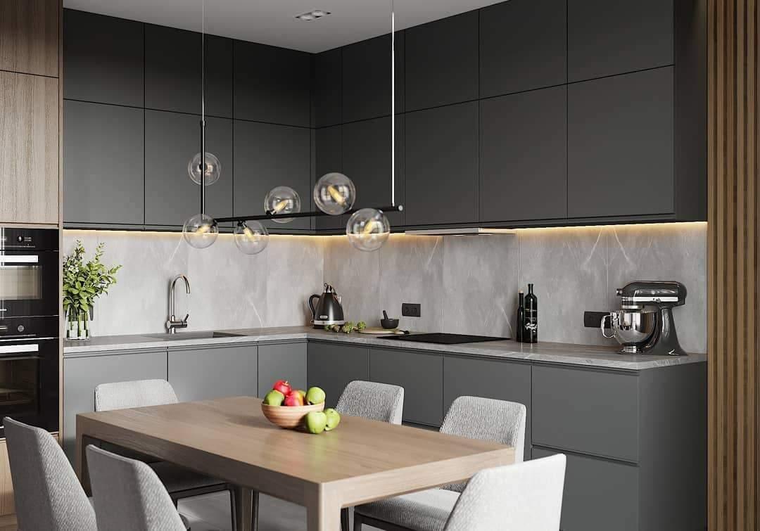 Moss Chandelier Glass with Black Steel Linear-Neutral Decor