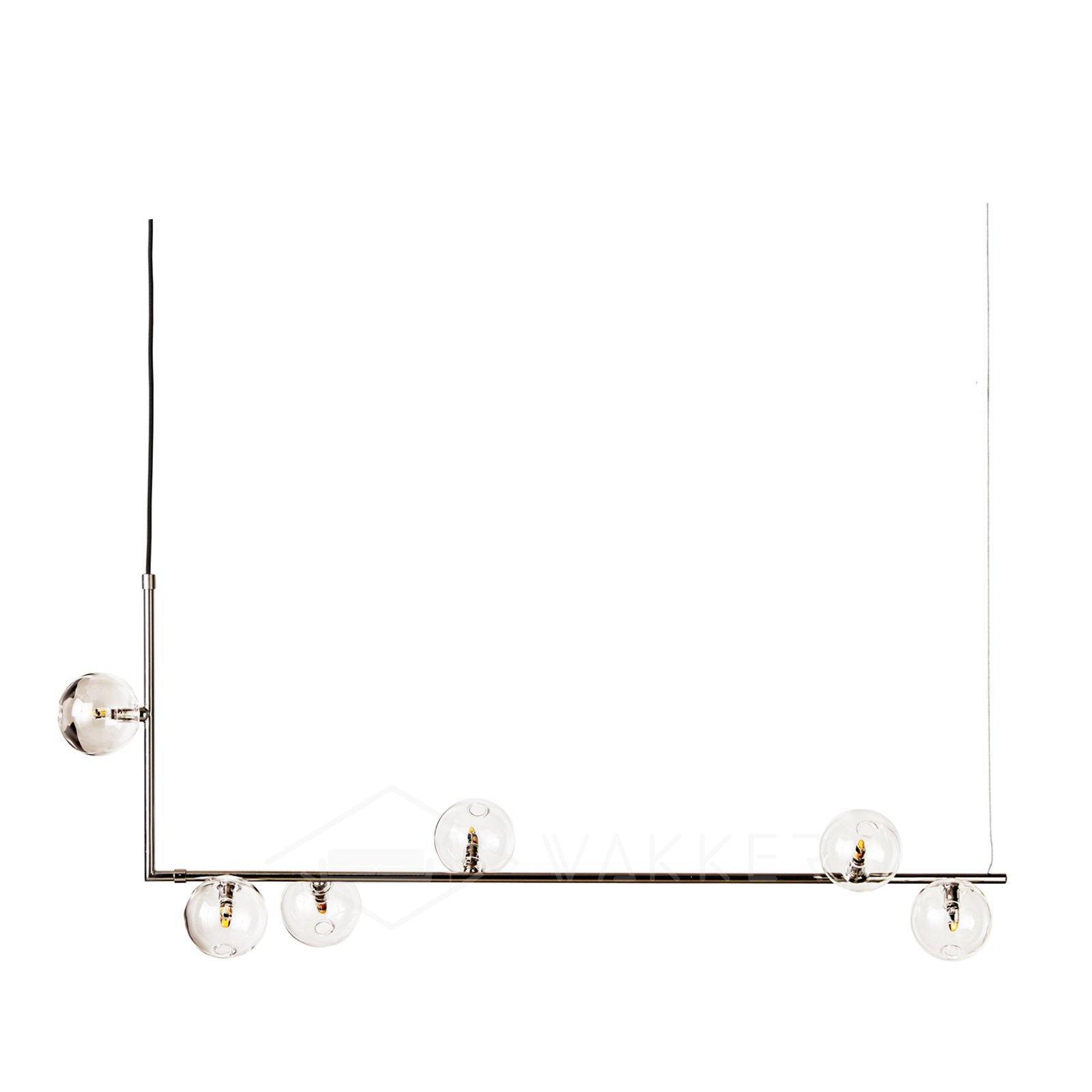 Moss Chandelier Glass with Black Steel Linear-Neutral Decor