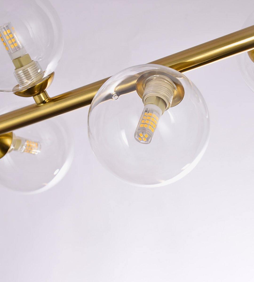 Moss Chandelier Glass with Black Steel Linear-Neutral Decor