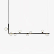 Moss Chandelier Glass with Black Steel Linear-Neutral Decor
