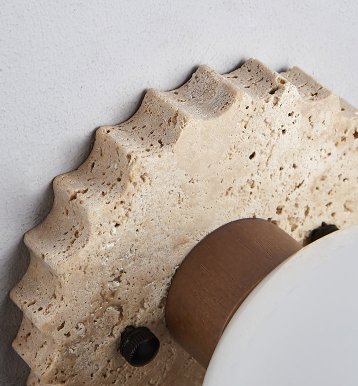 Neptune  Travertine Globe Ceiling Light