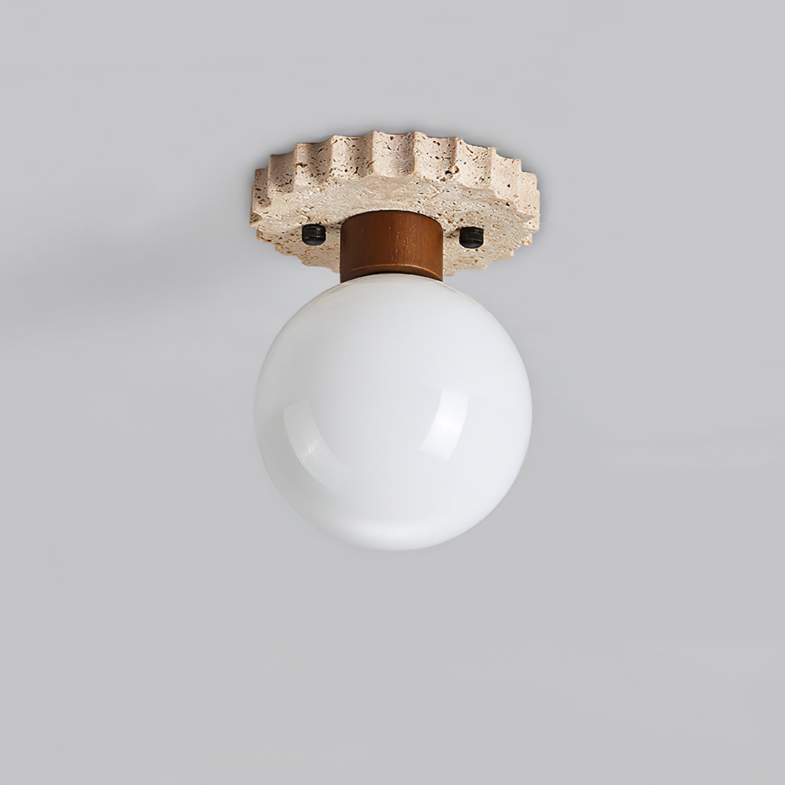 Neptune  Travertine Globe Ceiling Light