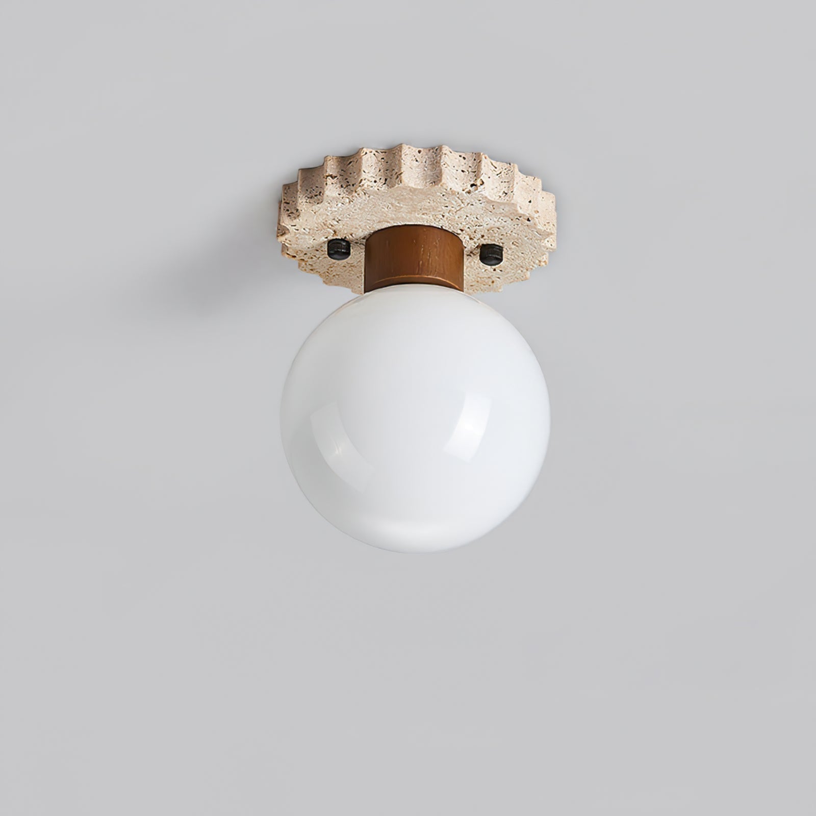 Neptune  Travertine Globe Ceiling Light