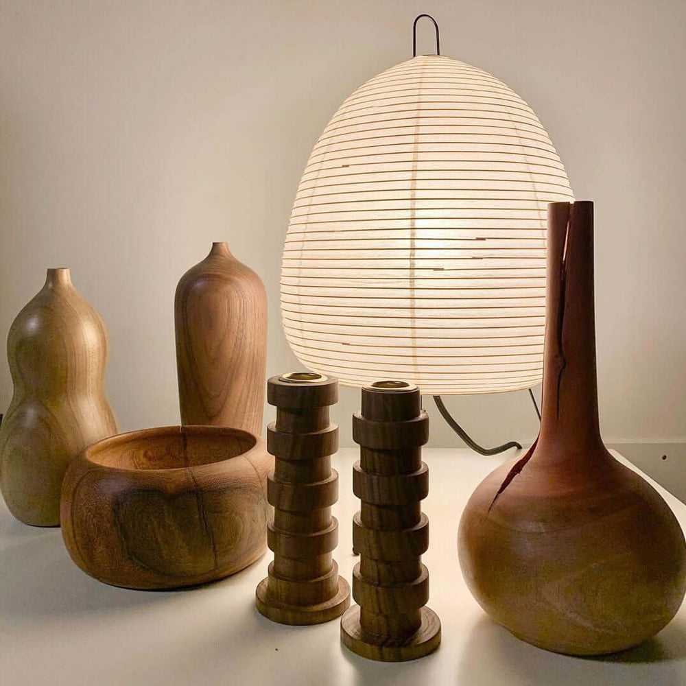 Tranquilux Paper Japanese-Inspired Table Lamp-Neutral Decor