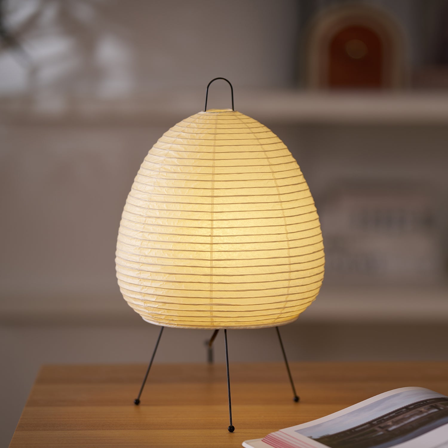 Tranquilux Paper Japanese-Inspired Table Lamp-Neutral Decor