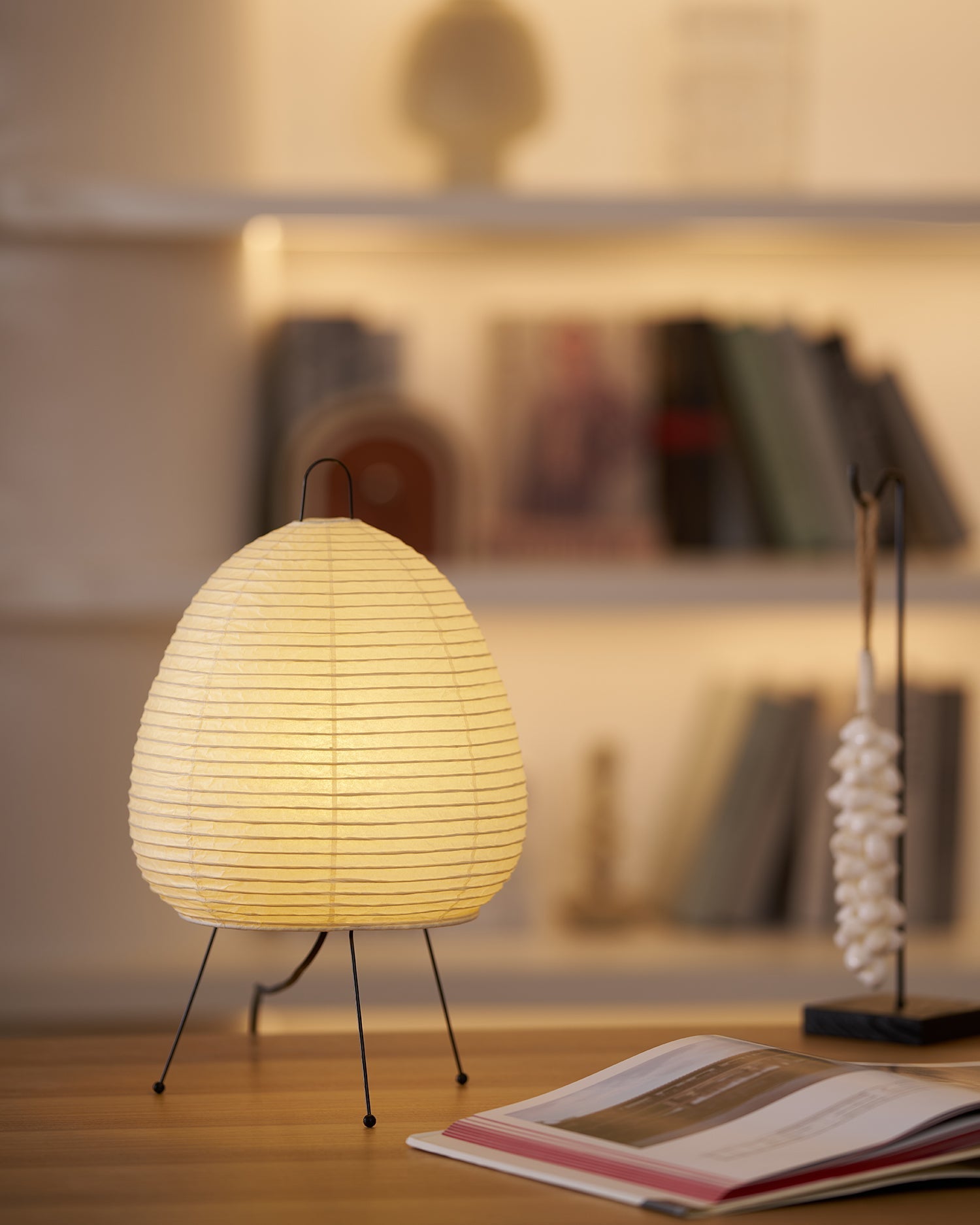 Tranquilux Paper Japanese-Inspired Table Lamp-Neutral Decor