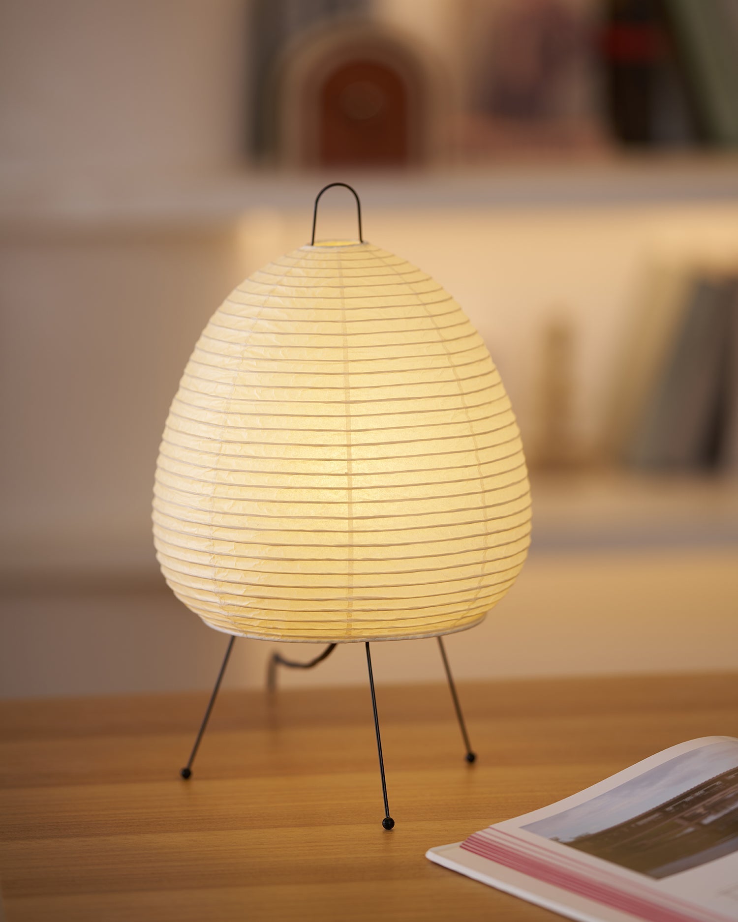 Tranquilux Paper Japanese-Inspired Table Lamp-Neutral Decor