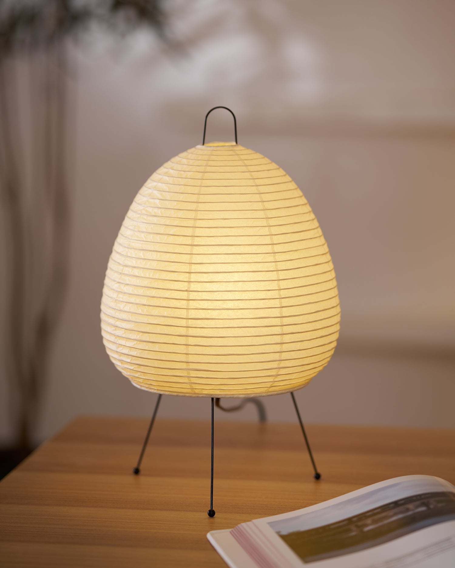 Tranquilux Paper Japanese-Inspired Table Lamp-Neutral Decor