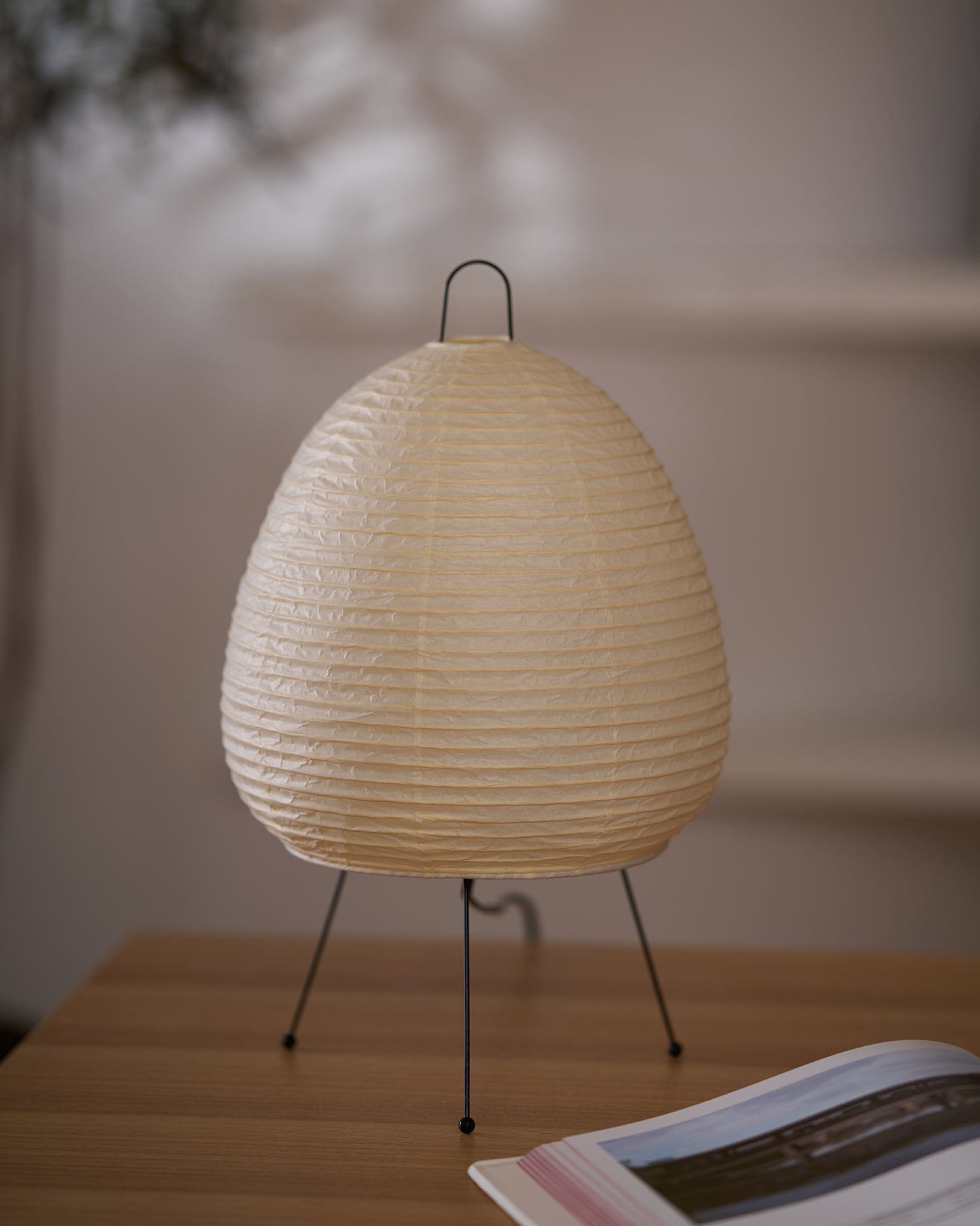 Tranquilux Paper Japanese-Inspired Table Lamp-Neutral Decor