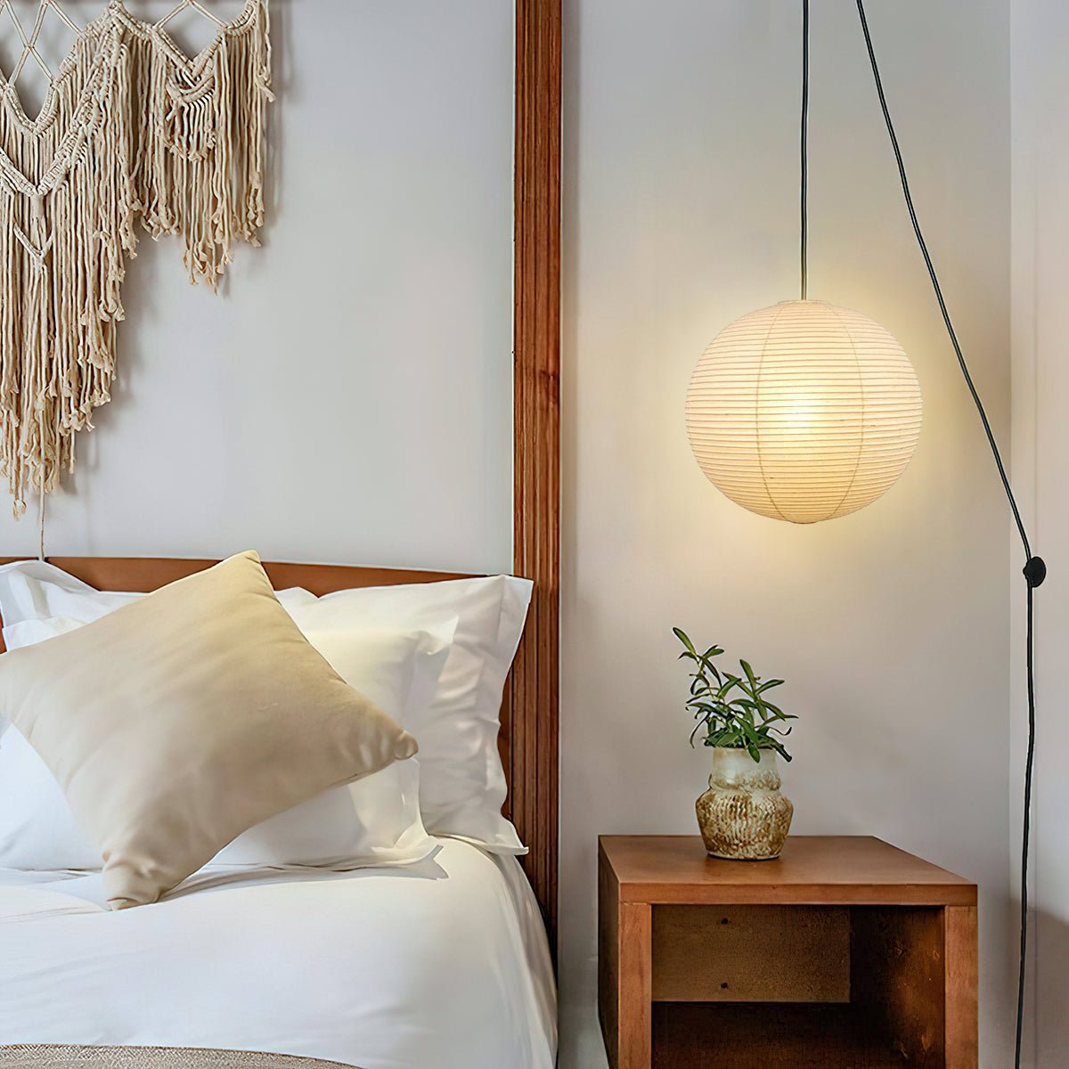 Lustra Pendant Lamp Paper Lantern for Living Room-Neutral Decor