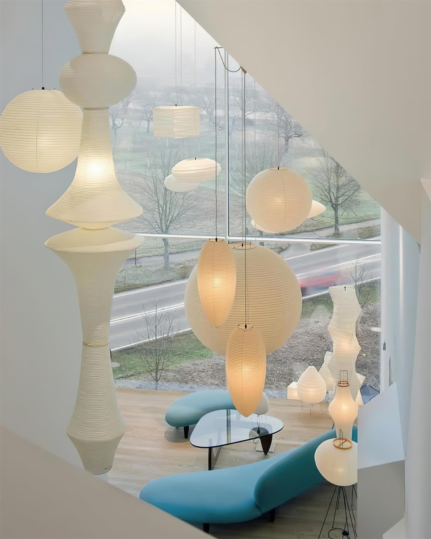 Coren Pendant Lamp Sculptural Mulberry Paper Japandi-Neutral Decor