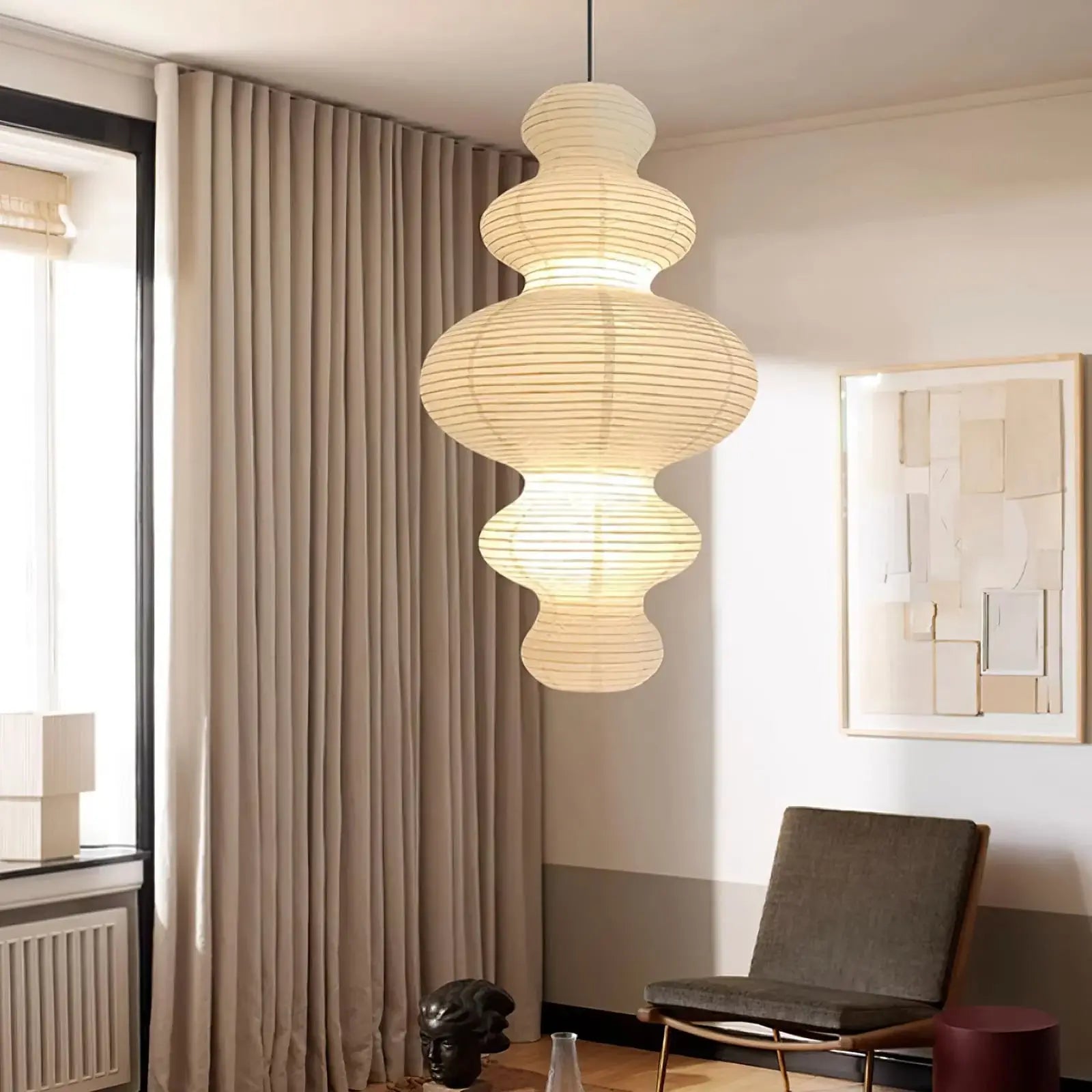 Mune Paper Traditional Pendant Lamp-Neutral Decor