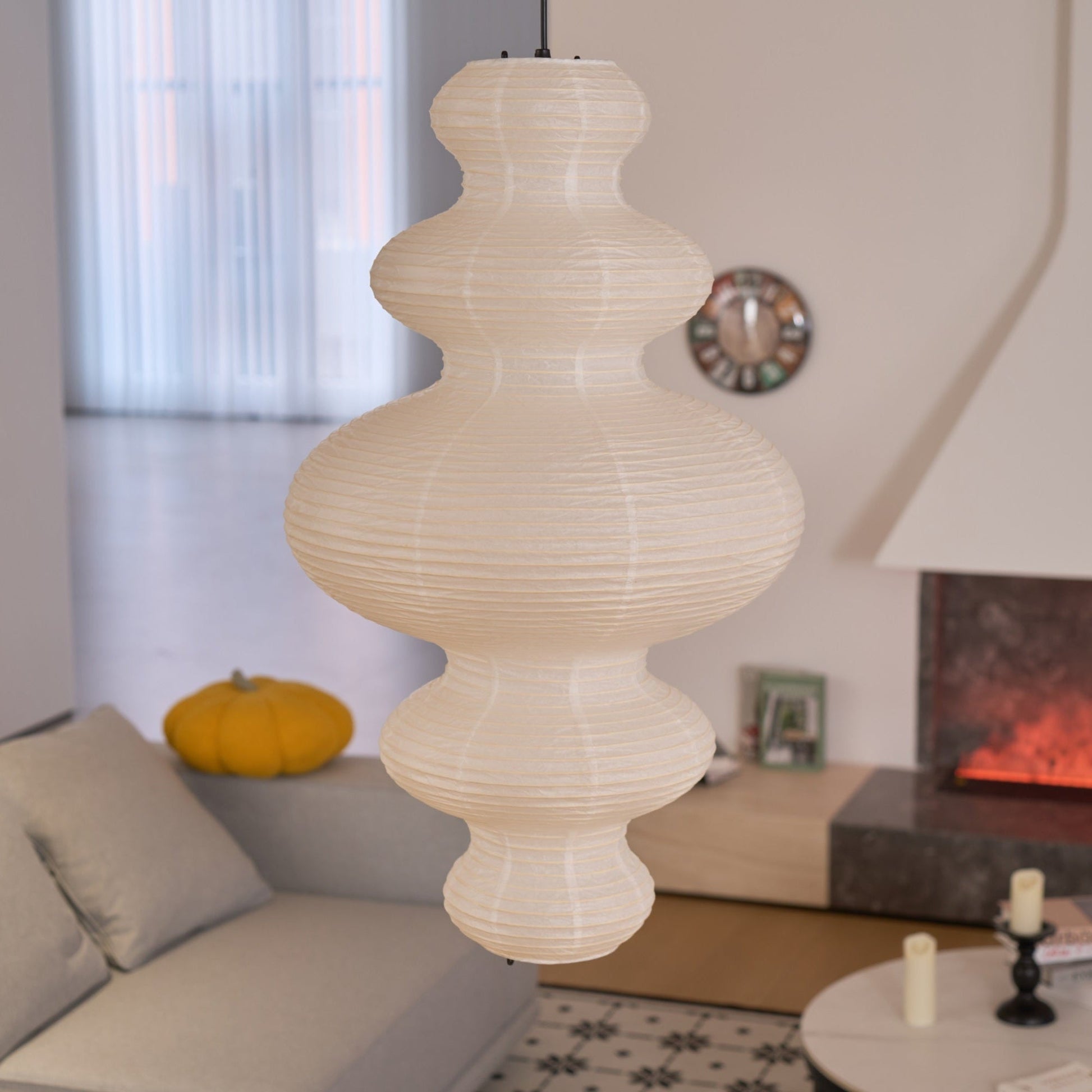 Mune Paper Traditional Pendant Lamp-Neutral Decor