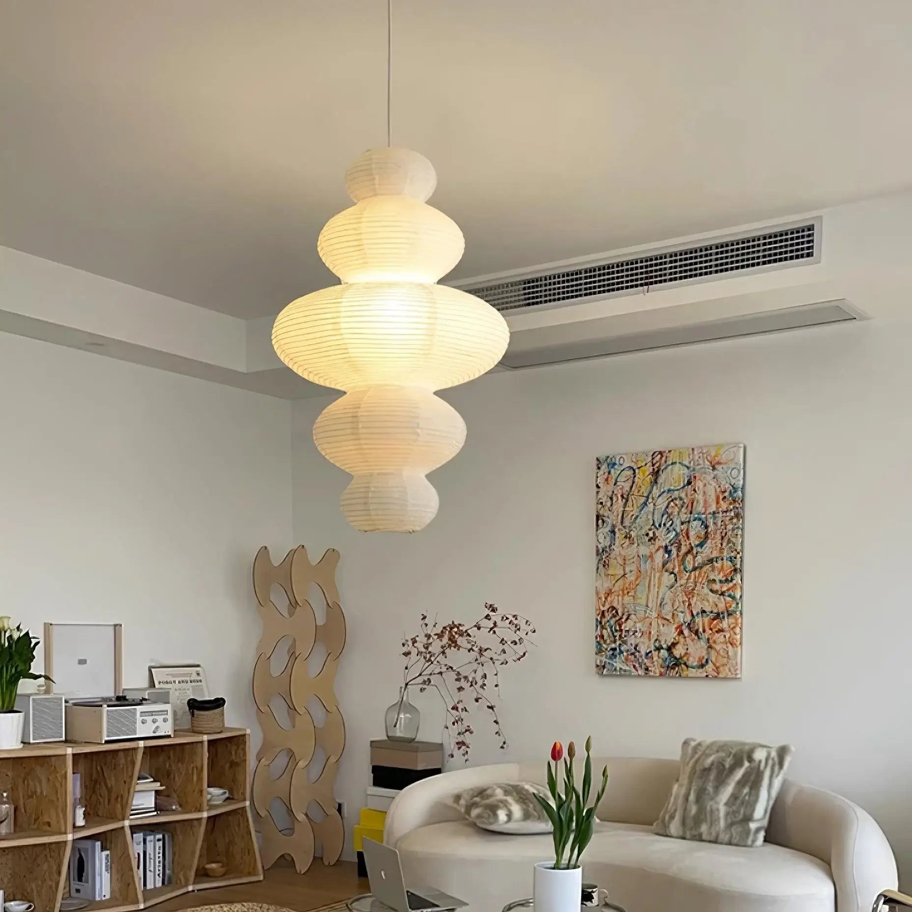 Mune Paper Traditional Pendant Lamp-Neutral Decor
