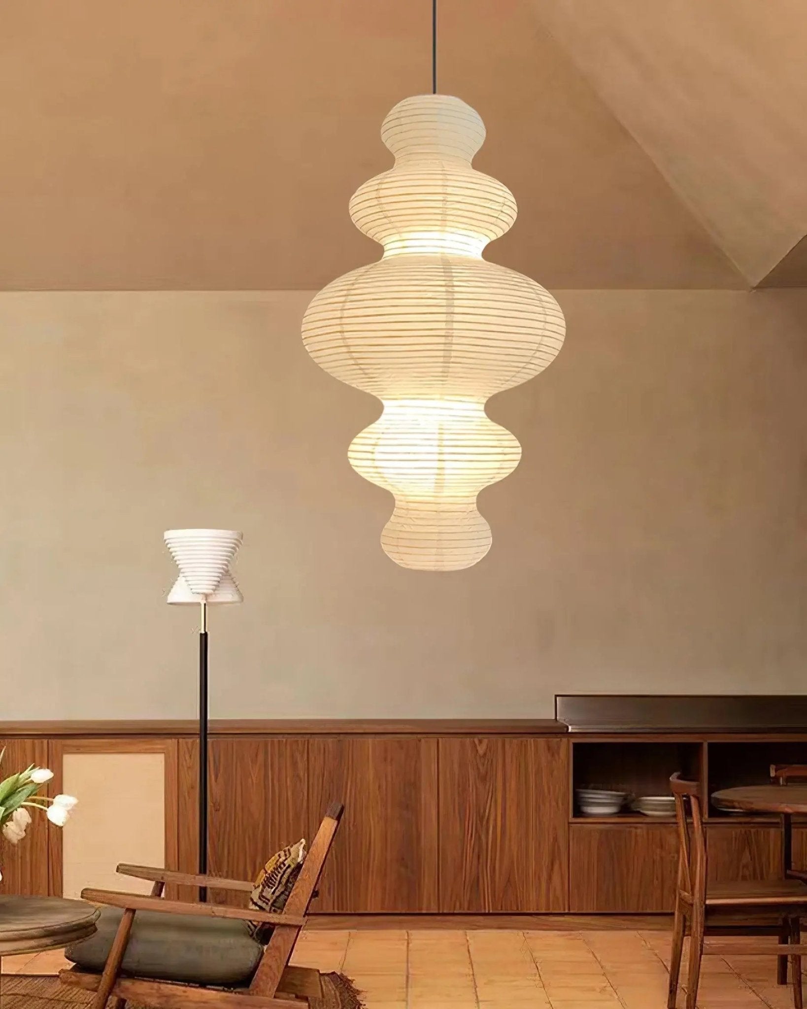 Mune Paper Traditional Pendant Lamp-Neutral Decor